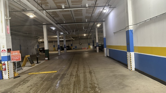 Interior driving area of the 96 Orange Street parking garage